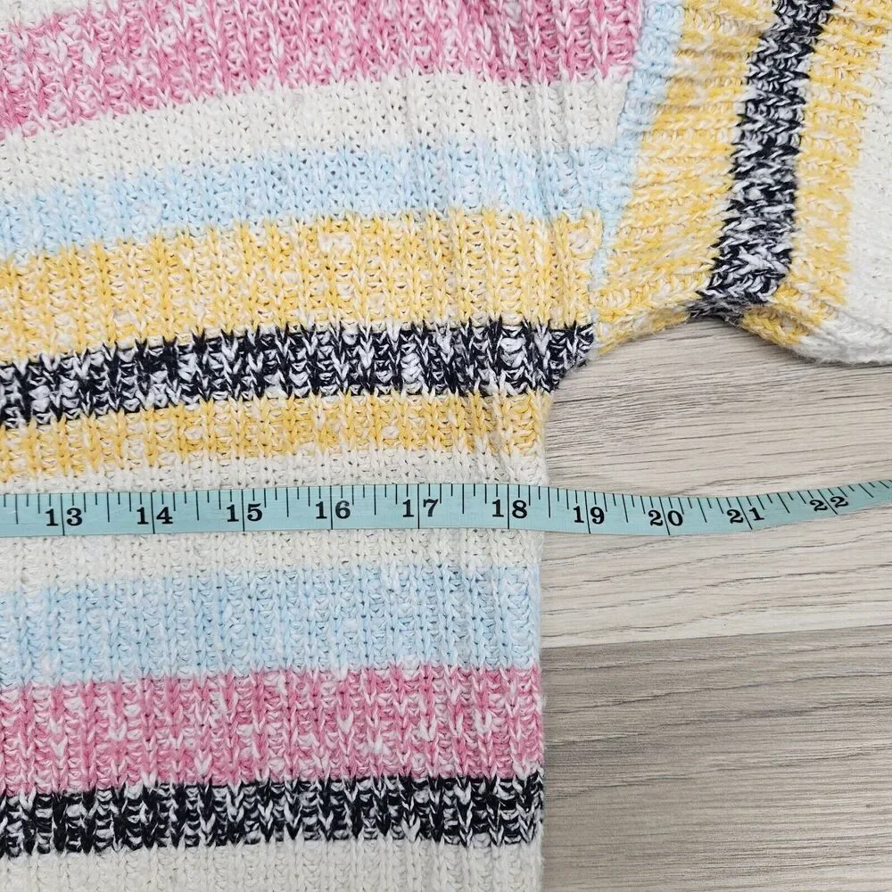 HARPER HERITAGE Womens White Colorful Rainbow Stripe Knit Sweater Size Small